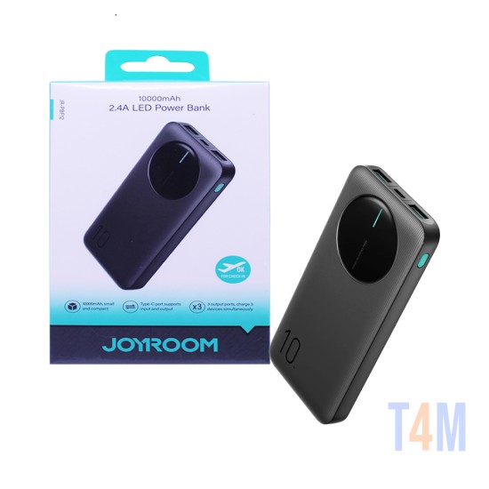 Joyroom Power Bank JR-PBF12 with 3 Ports Output USB+Type C 10000mAh 22.5W Black